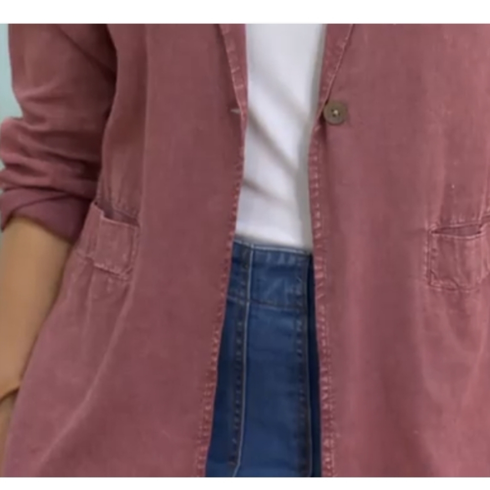 Peace Love World Boheme Relaxed Linen Blend Women's Blazer French Mauve Nwt M - Picture 5 of 8